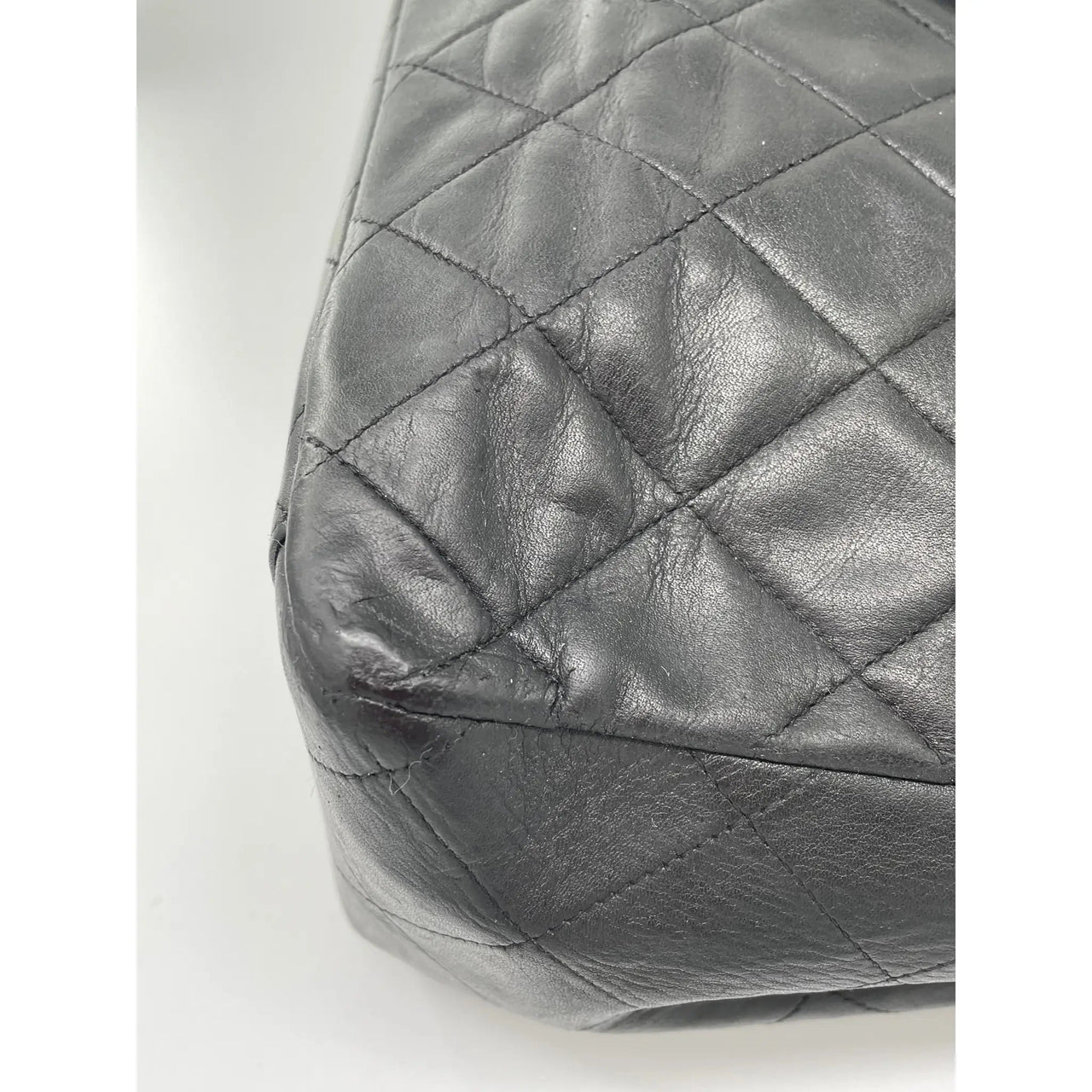 CHANEL Black Lambskin Quilted Leather 24K Gold Plated