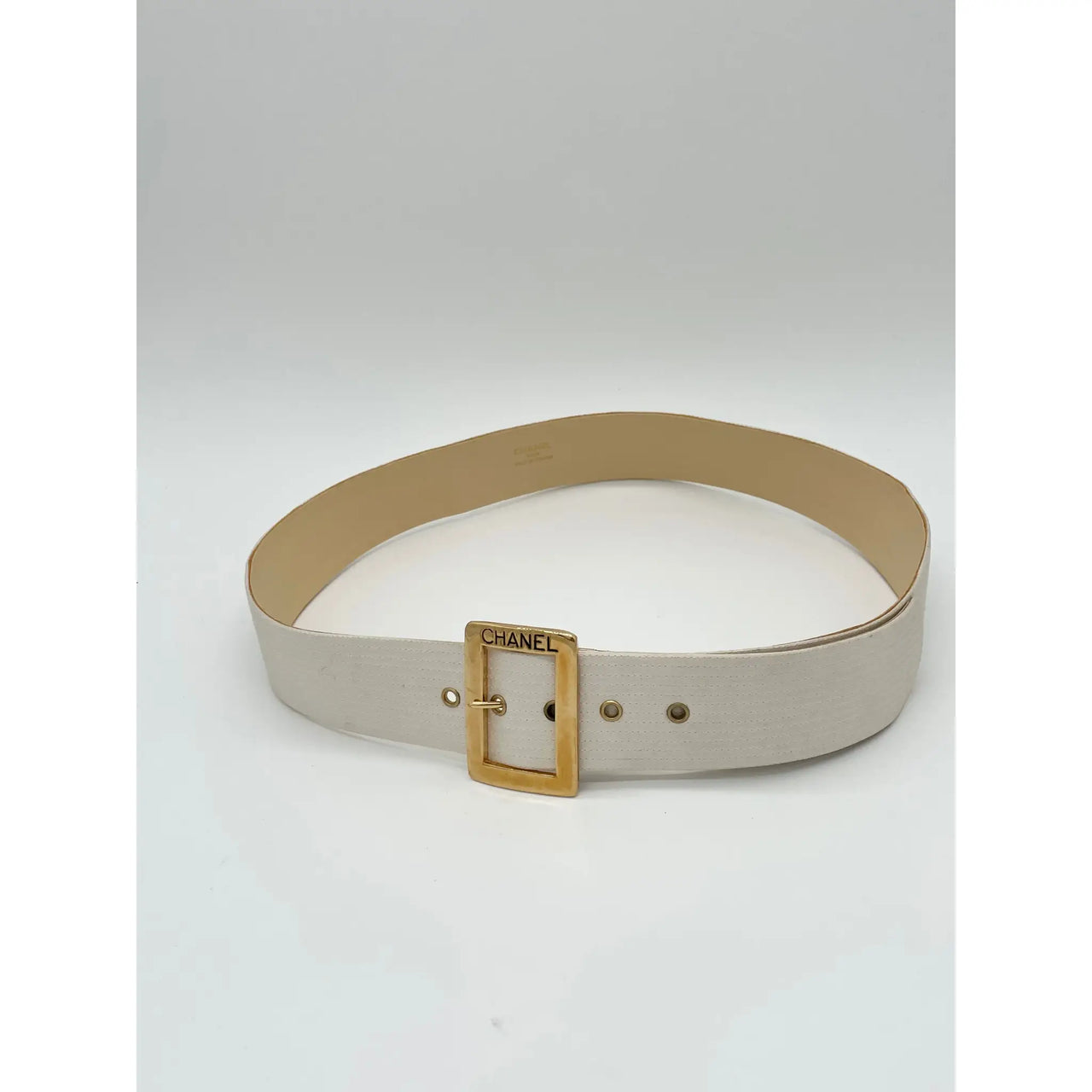 Chanel - Authenticated Belt - Leather White for Women, Good Condition