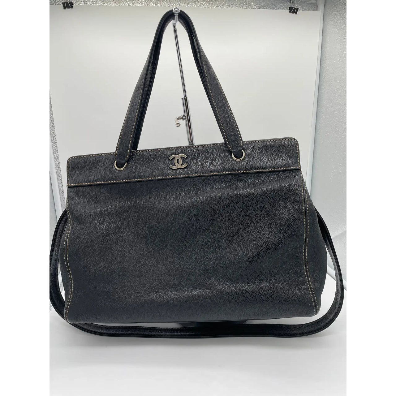 Chanel Large Classic Flap Limited Edition PNY Jumbo Expandable Calfskin Maxi Black Bag