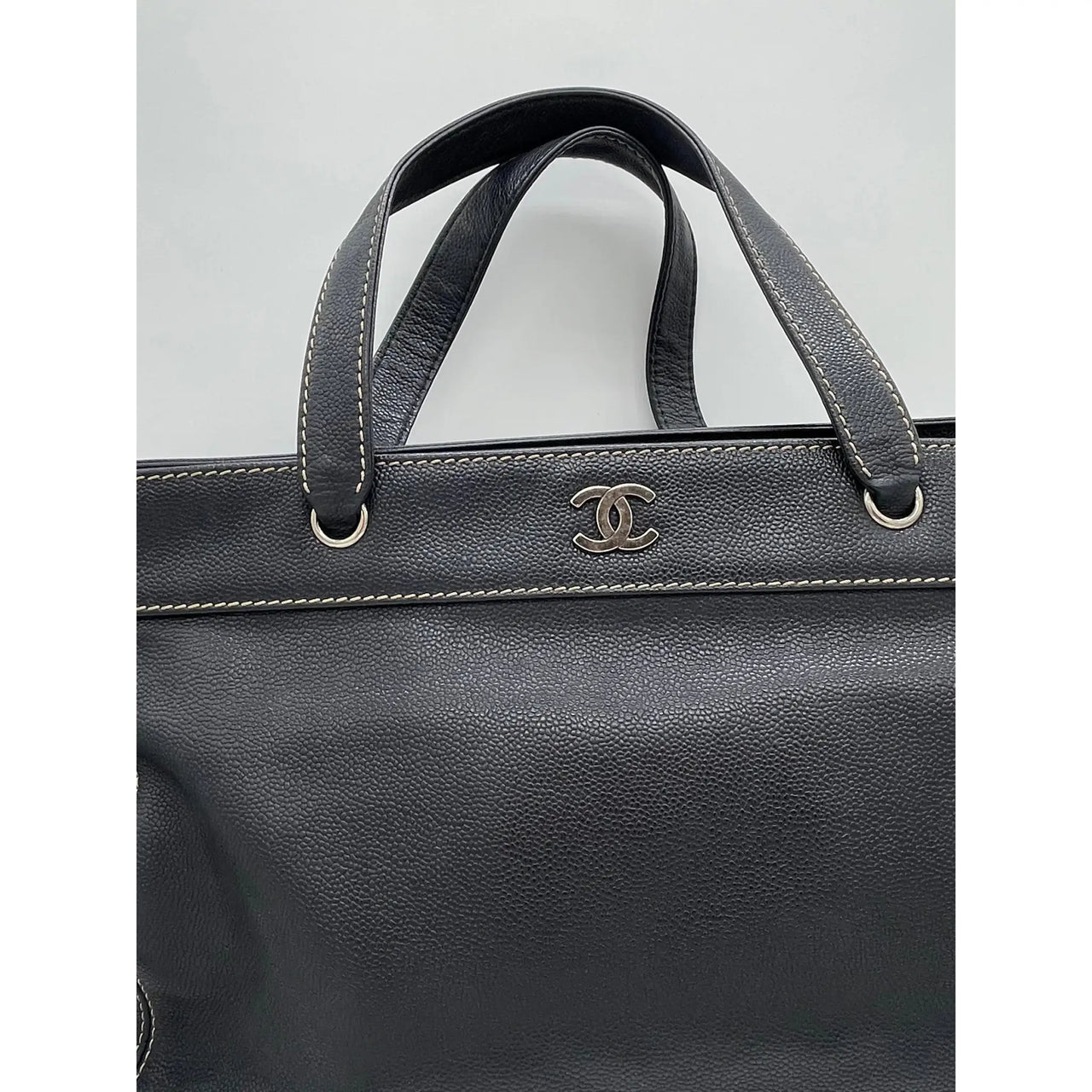 Chanel Black Caviar Leather Cerf Executive Large Tote Bag Chanel