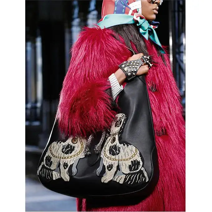 GUCCI Dog Embroidered Extra Large Dionysus Hobo Comptoir Vintage