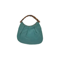 Thumbnail for Gucci Sac cabas en cuir clouté bambou turquoise