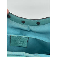 Thumbnail for Gucci Sac cabas en cuir clouté bambou turquoise