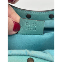 Thumbnail for Gucci Sac cabas en cuir clouté bambou turquoise