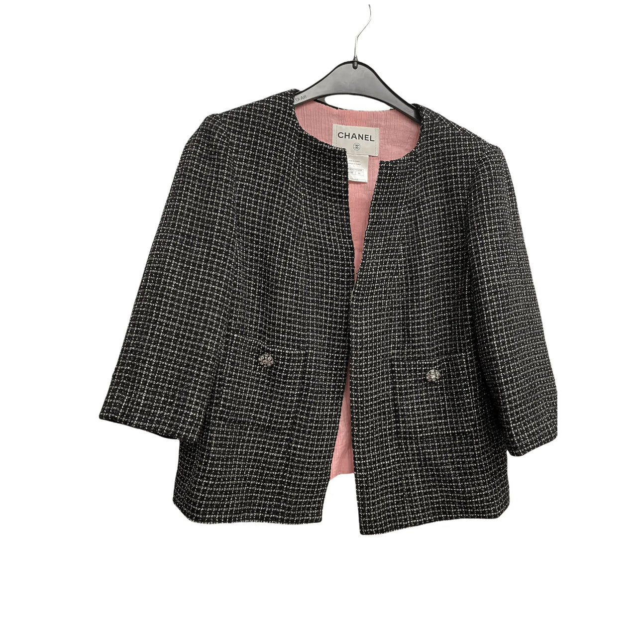 La petite veste noire tweed jacket Chanel Black size 34 FR in Tweed -  25543062