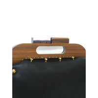 Thumbnail for Pochette Fendi Wood-Frame Leather Clutch