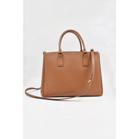 Thumbnail for Prada Camel Saffiano Leather Front Pocket Double Zip Tote