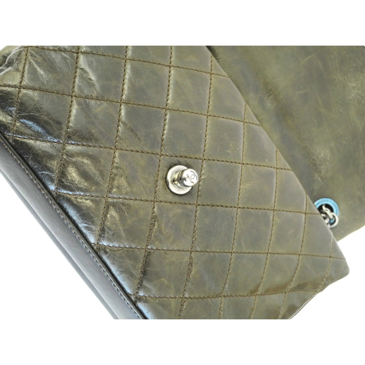 Chanel Patent Quilted Charm Gala Clutch