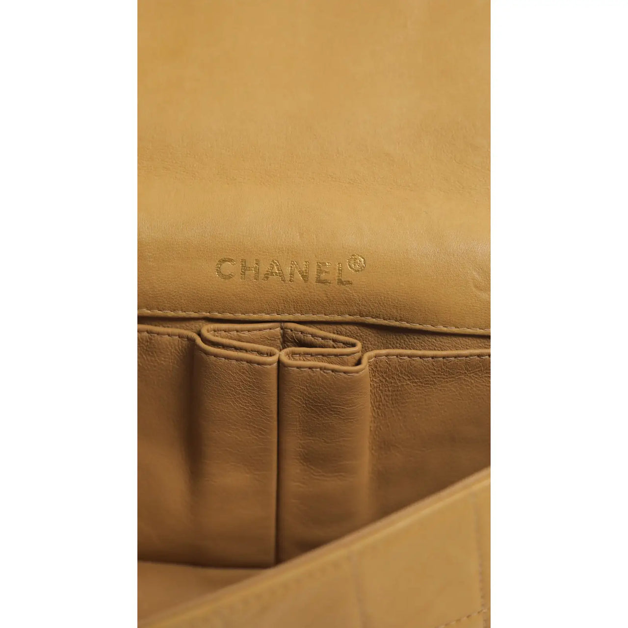 East west chocolate bar leather tote Chanel Beige in Leather