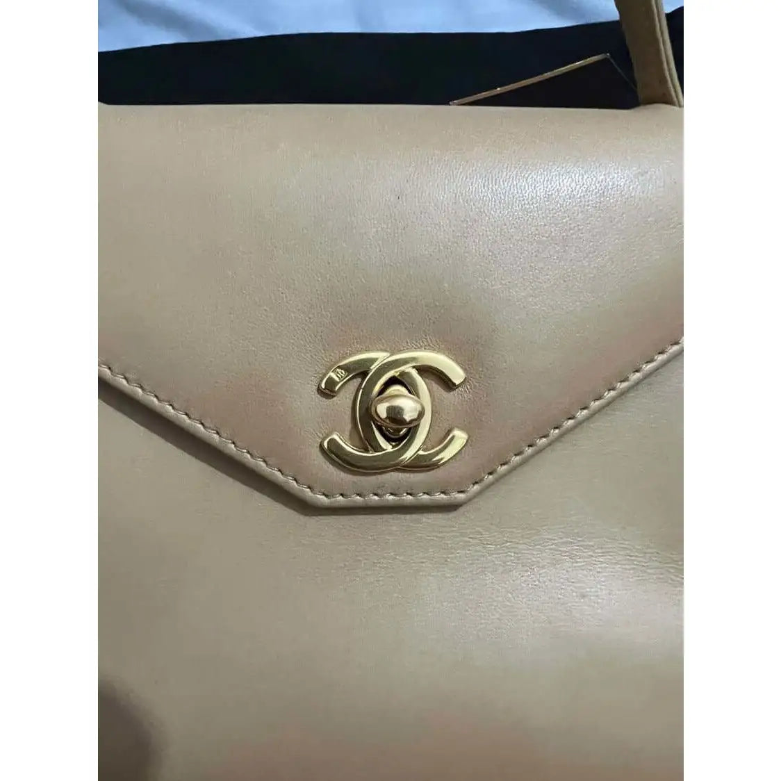 Vintage Chanel Mini Kelly Child Flap Bag Gold Metallic Lambskin Gold H   Madison Avenue Couture