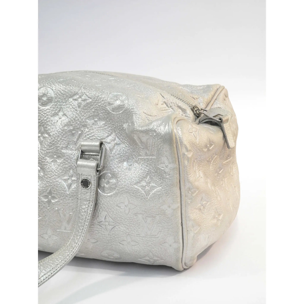 Louis Vuitton Monogram Mirror Sack Plastic Tote Bag Silver Patent