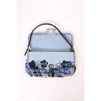 Thumbnail for Sac Fendi Fiori Denim Baguette