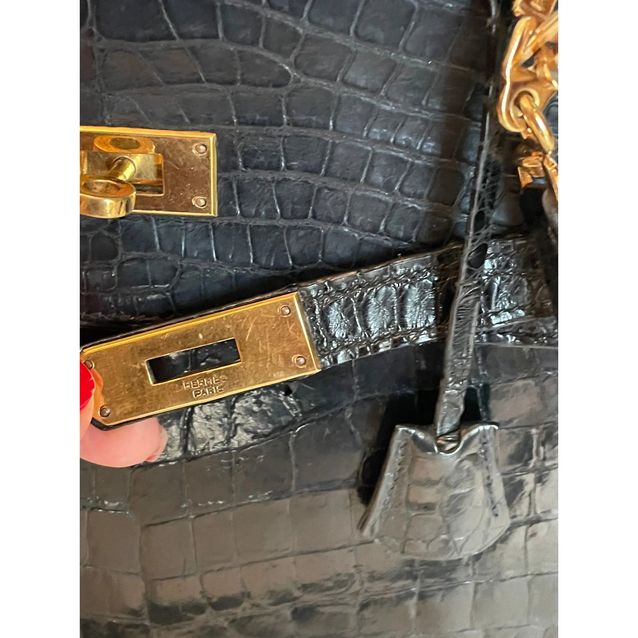 Herm s Kelly Bag 32 Croco Vintage Comptoir Vintage