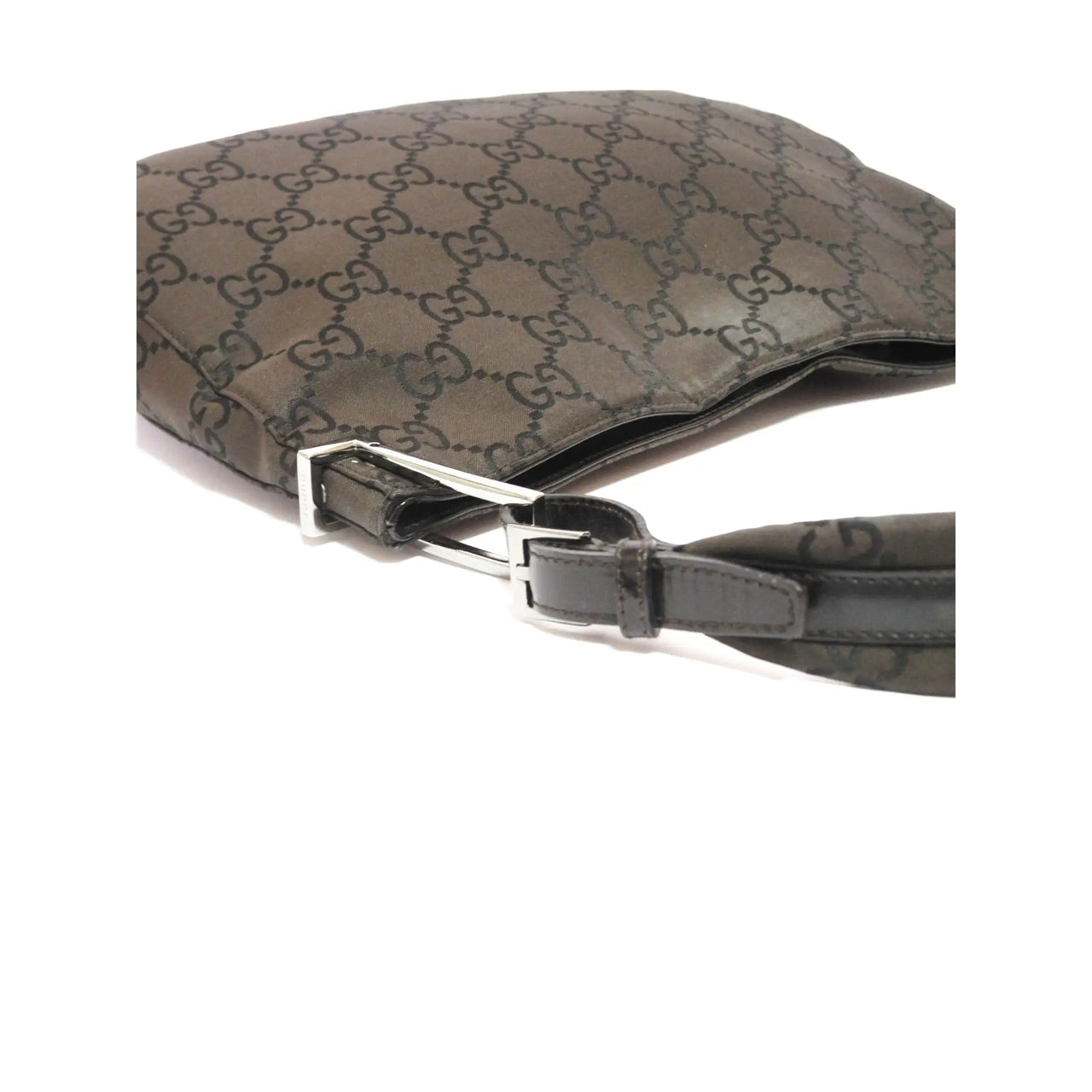 Authentic New Gucci Black Nylon GG Monogram Stripe Strap Belt