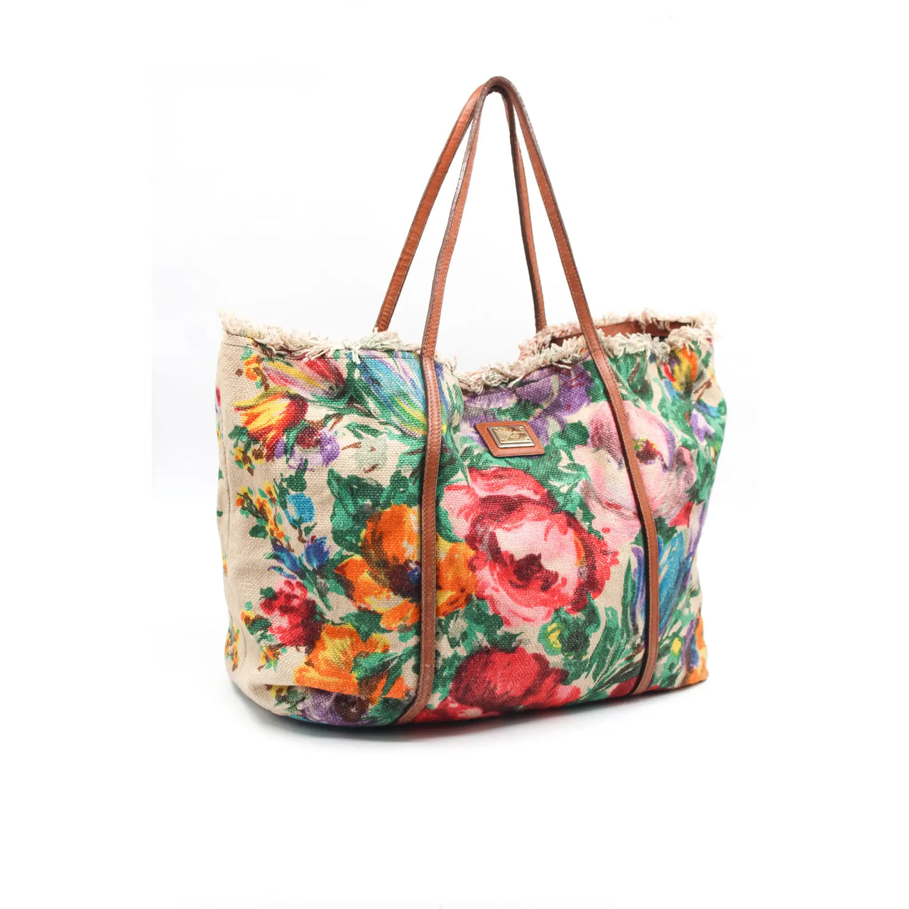 Sac Shopping Dolce & Gabbana Miss Escape Floral Canvas